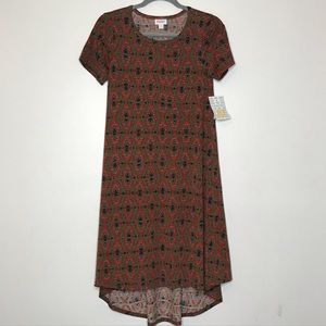 LuLaRoe Carly XXS - Olive & Crimson